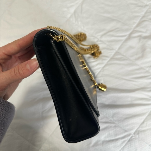 KATE MEDIUM TASSEL GRAIN DE POUDRE EMBOSSED LEATHER YSL SAINT LAURENT BAG PURSE - Picture 15 of 15